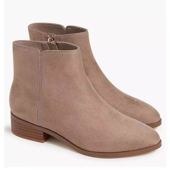 NIB J.CREW Sueded Flat Ankle Boots Size 8 Grey NIB Fall Modern Preppy NEW - Picture 5 of 10